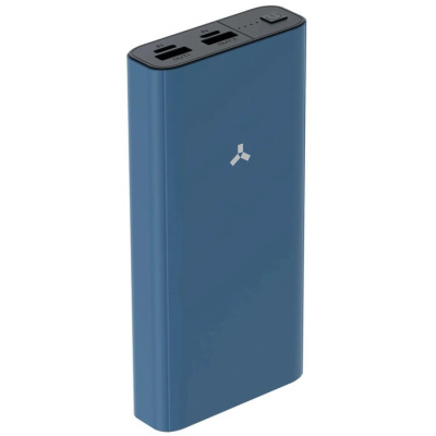 Внешний аккумулятор Accesstyle Arnica 20M, 20000 мАч, 2 USB, 2.1 А, индикатор, синий фото, изображение, баннер