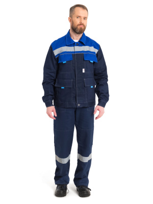 Костюм "Нова" куртка+п/к, тк.САРЖА, цв.син/вас  фото, изображение, баннер