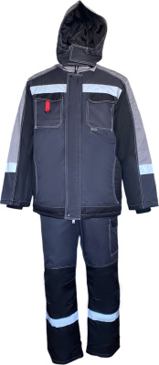 Костюм зимний мужской Юкон, т. серый/черный/св. серый  фото, изображение, баннер