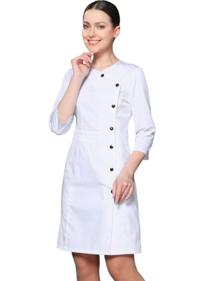 Халат медицинский 89 с ассиметричной застежкой, AYMAN195 женский фото, изображение, баннер